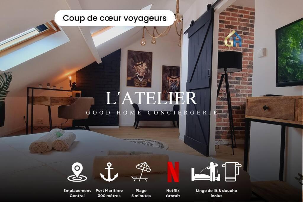 ダンケルクL'Atelier - Au Pied Des Quaisアパートメント エクステリア 写真